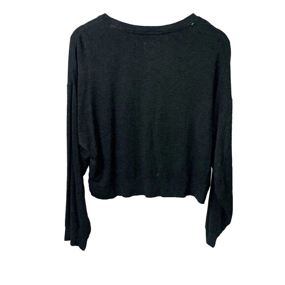 Thread & Supply Dark Gray Long Sleeve Cropped Pullover Top Small - Picture 2 of 4